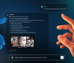 Pantalla con curso de inteligencia artificial y logo de OpenAI Academy.