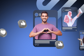 Influencers conectando con su audiencia en redes sociales, generando likes y engagement visualmente representados.