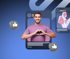 Influencers conectando con su audiencia en redes sociales, generando likes y engagement visualmente representados.